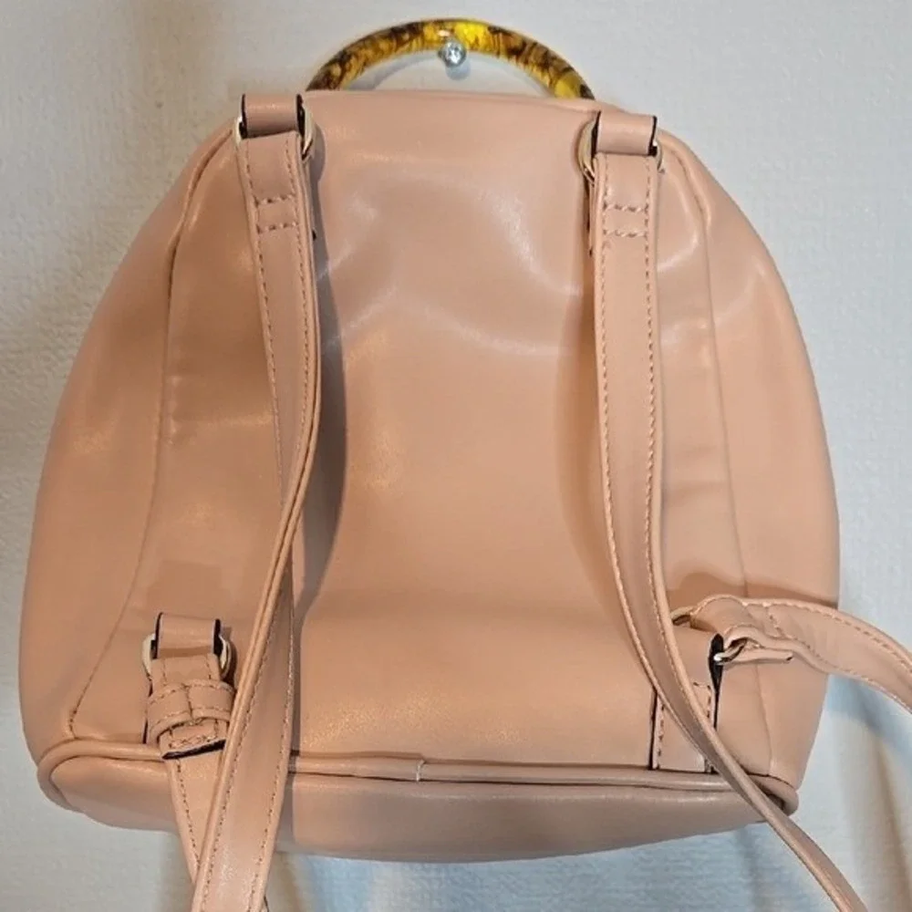 A New Day Tan Mini‎ Backpack Acrylic Top Handle Tan Neutral Casual